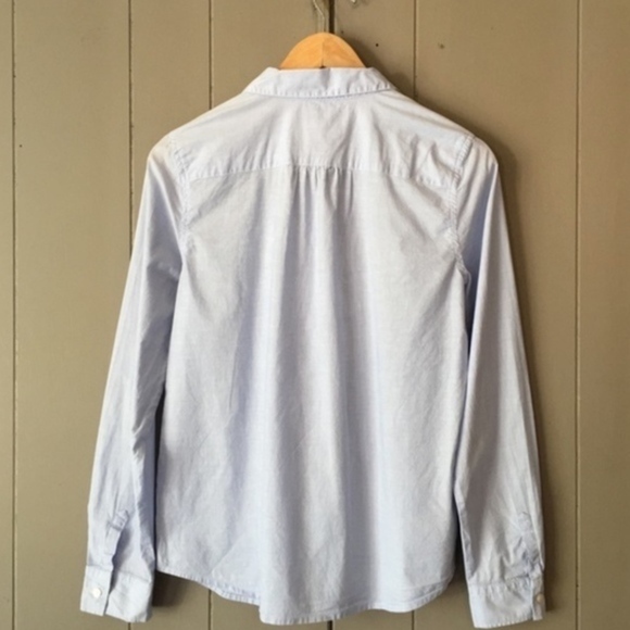 Loft Blue Ruffle Button-down Small - Picture 2 of 5